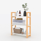 Three Tier Wooden Storage Rack White For Bedroom / Living Room / Office / Kitchen