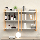 Wooden Wall Mount Painting Storage Shelf White For Bedroom Living Room Office Kitchen